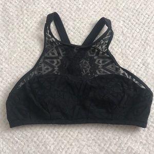 Target High Beck mesh Criss cross bikini top